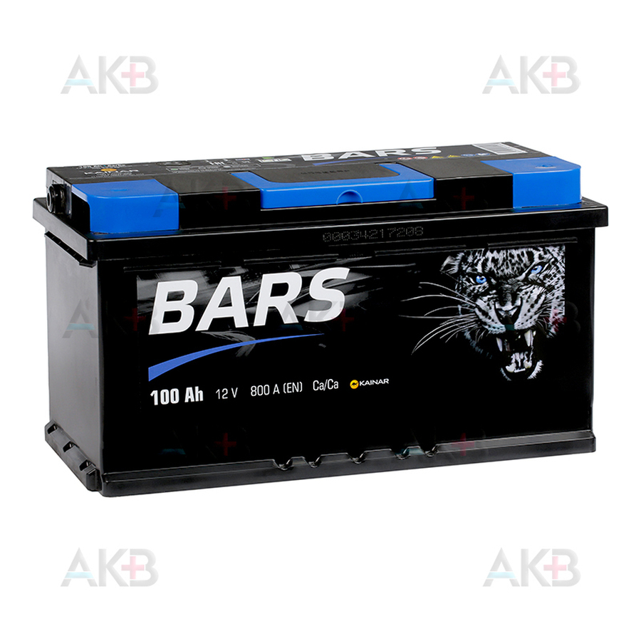 Автомобильный аккумулятор BARS 6СТ-100 АПЗ о.п. 100Ач 800A (353x175x190)