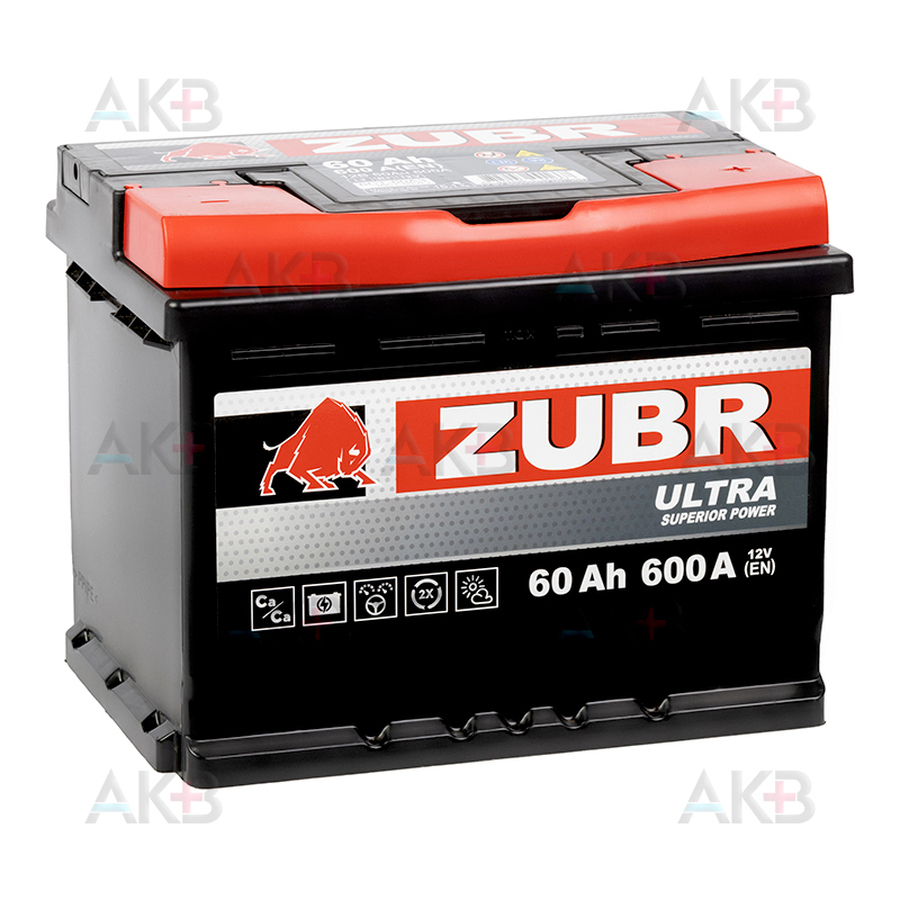 Автомобильный аккумулятор ZUBR Ultra 60R 600A (242x175x190)