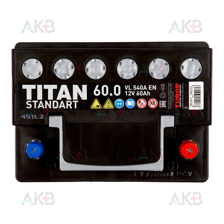 Автомобильный аккумулятор Titan Standart 60R 550A 242x175x190