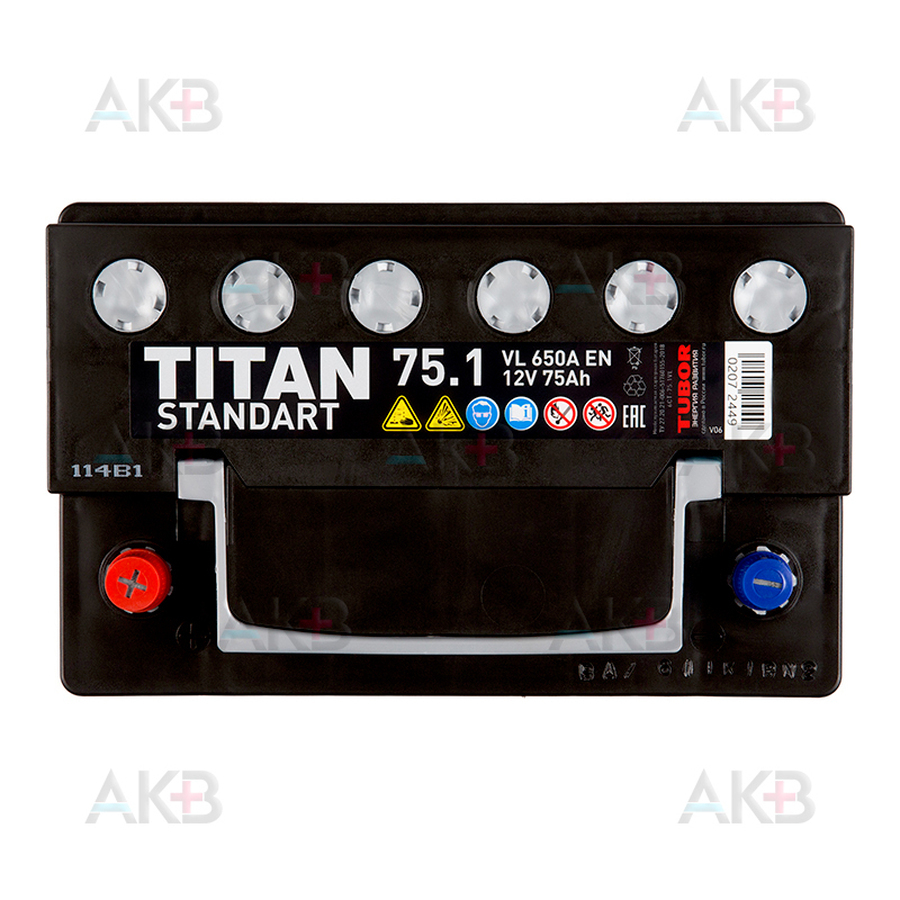 Автомобильный аккумулятор Titan Standart 75L 650A 278x175x190