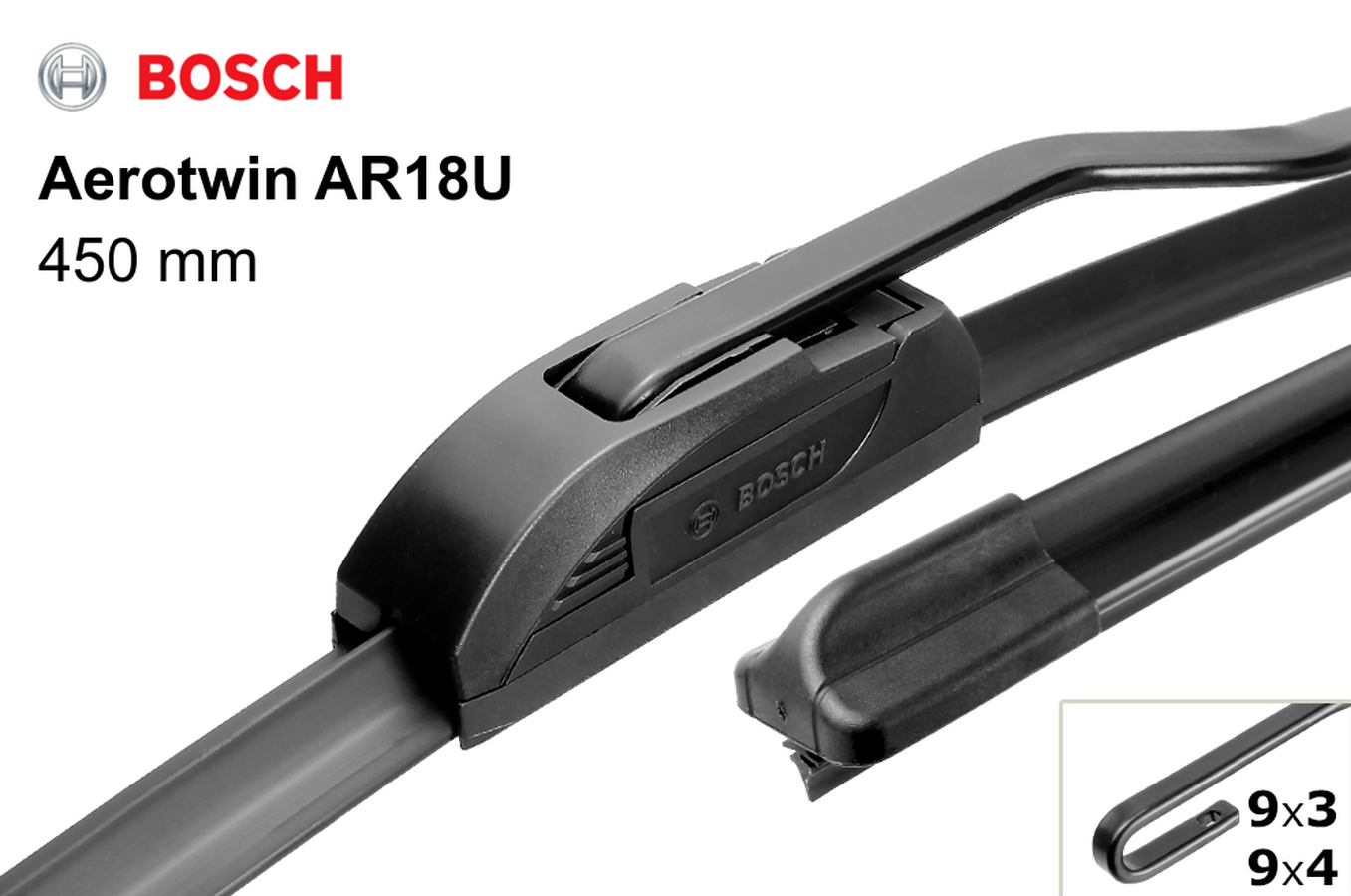 Щетки стеклоочистителя  Bosch AeroTwin AR18U 450мм/18 (бескаркасная) 3 397 008 532