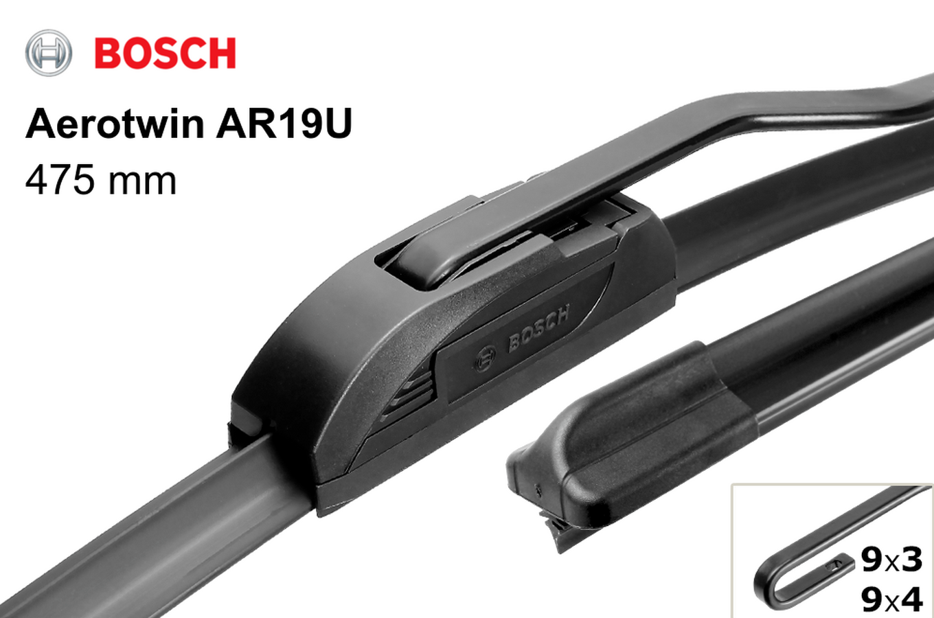 Щетки стеклоочистителя  Bosch AeroTwin AR19U 475мм/19 (бескаркасная) 3 397 008 533