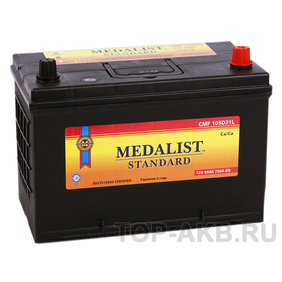 Автомобильный аккумулятор Medalist Standard 105D31L (90R 750A 300х172х223)