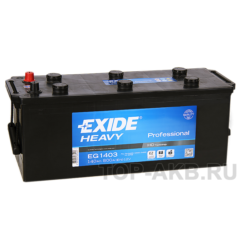 Автомобильный аккумулятор Exide Heavy Professional 140 А·ч евро 800А (513x189x223) EG1403