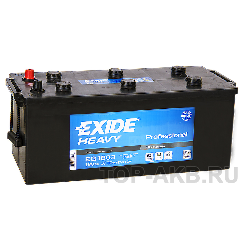 Автомобильный аккумулятор Exide Heavy Professional 180 А·ч евро 1000А (513x223x223) EG1803