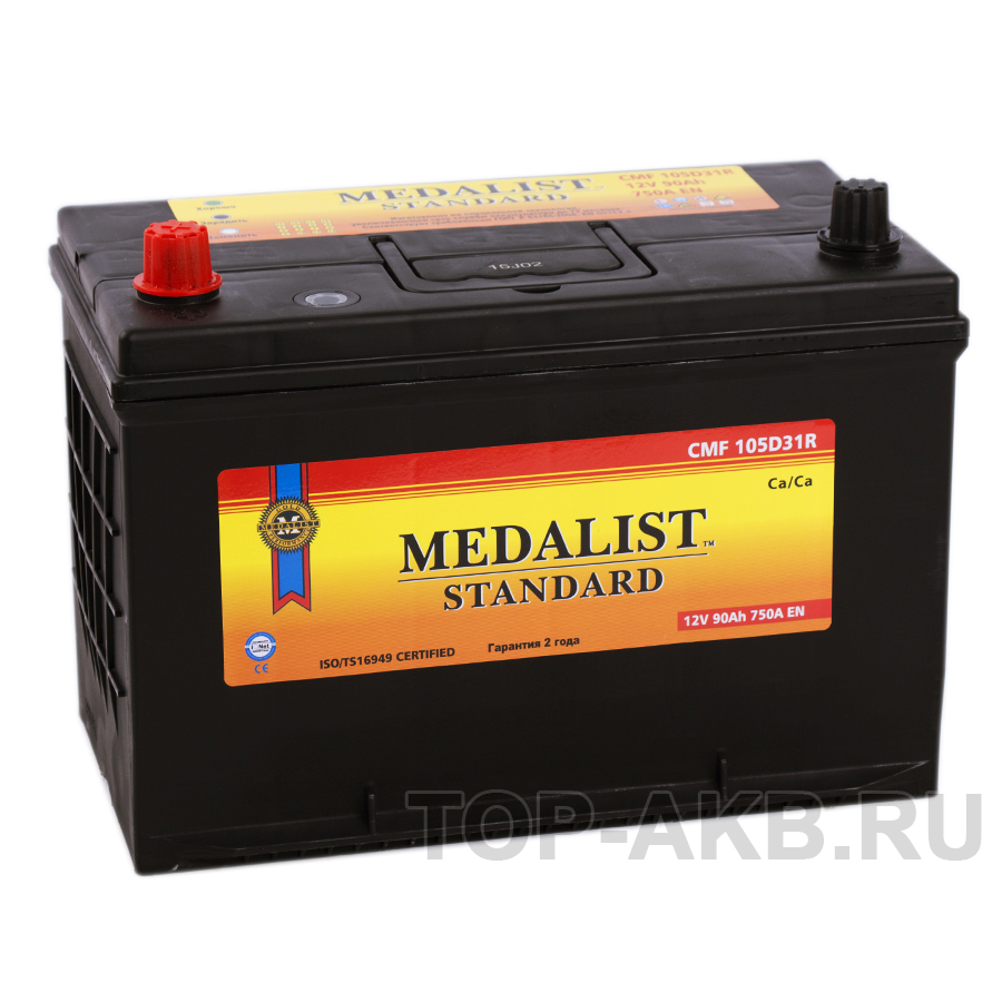 Автомобильный аккумулятор Medalist Standard 105D31R (90L 750A 300х172х223)