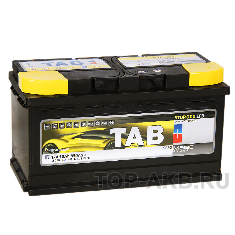 Автомобильный аккумулятор Tab EFB Stop-n-Go 90R (850A 353x175x190) 212090 59088