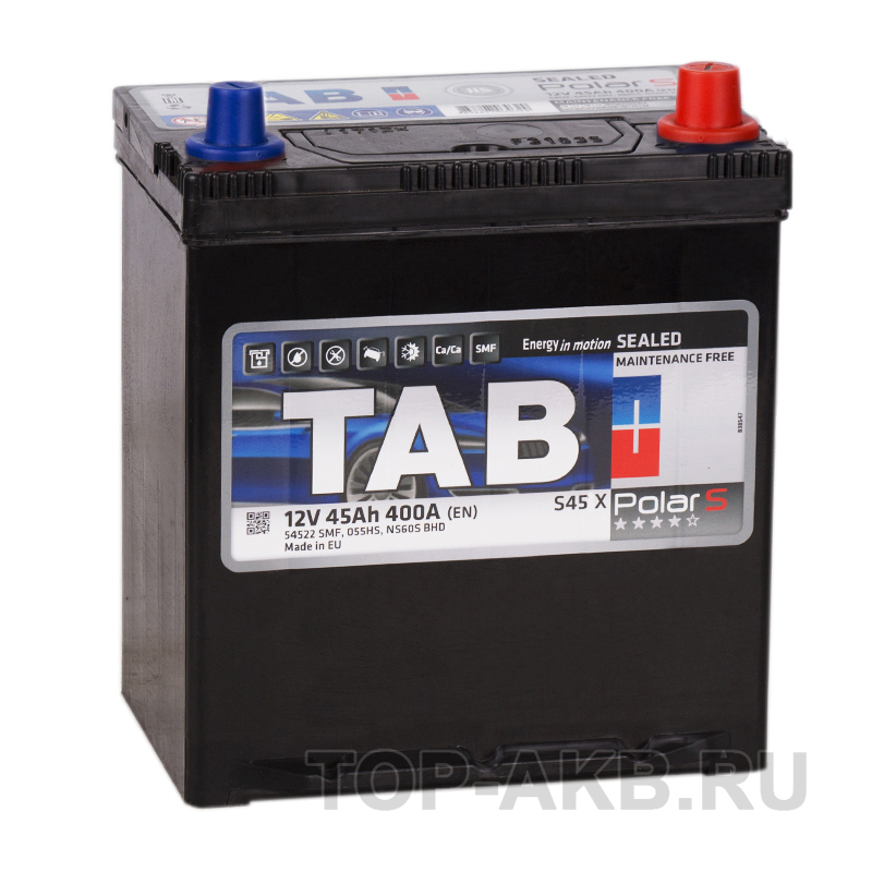 Автомобильный аккумулятор Tab Polar S 45R (400А 187x127x227) 246145 54520
