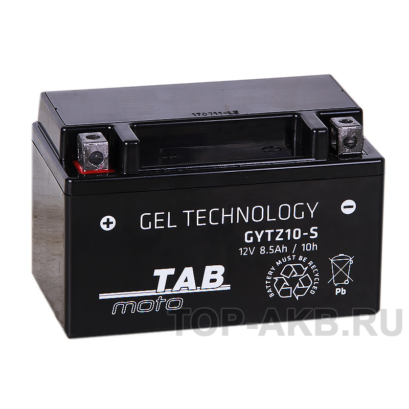 Мото аккумулятор TAB Moto GEL GYTZ10S 12V 8.5Ah 110A (150х87х93) прям. пол.