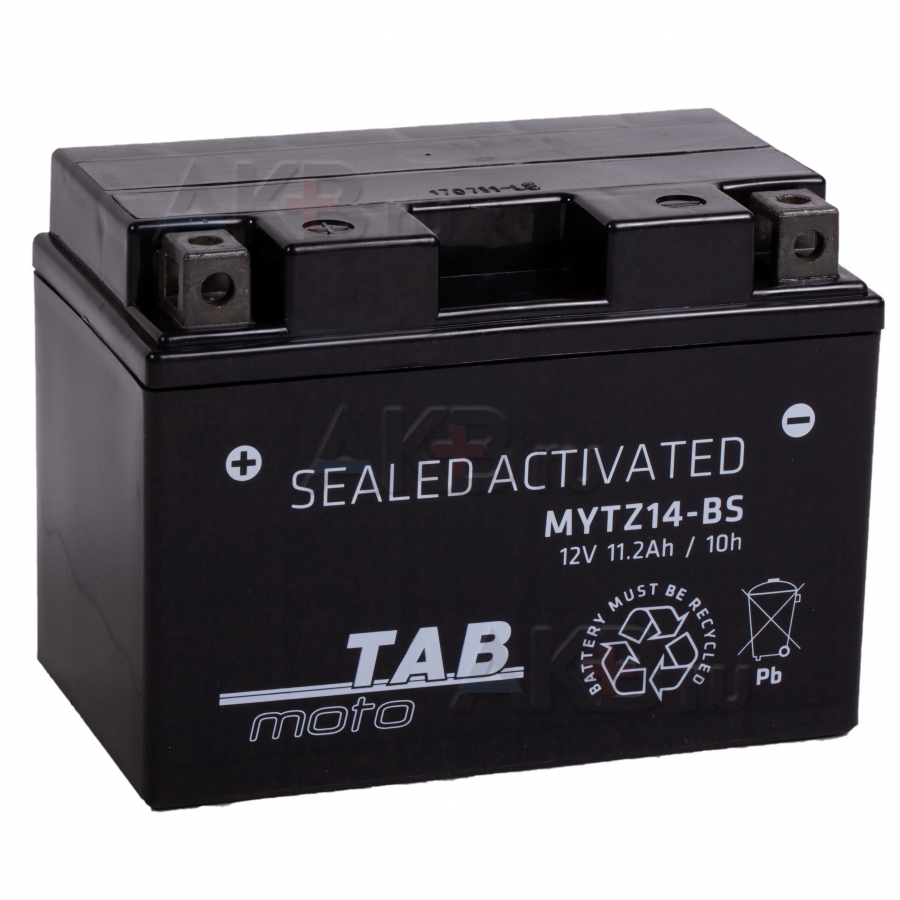 Мото аккумулятор TAB Moto Maintenance free MYTZ14-BS 12V 11Ah 140A (150x87x110) прям. пол. AGM