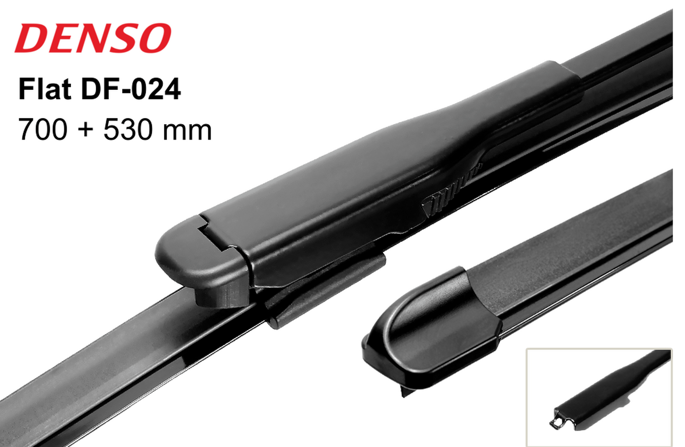 Щетки стеклоочистителя  DENSO DF-024 комплект 700мм/28 и 530мм/21 (бескаркасные)