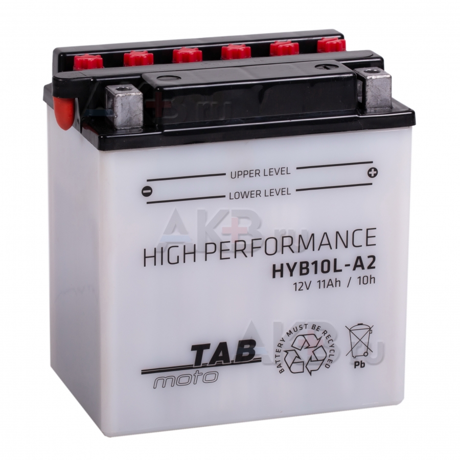 Мото аккумулятор TAB Moto High performance HYB10L-A2 12V 11Ah 160A (134х89х145) обр. пол. сухоз.