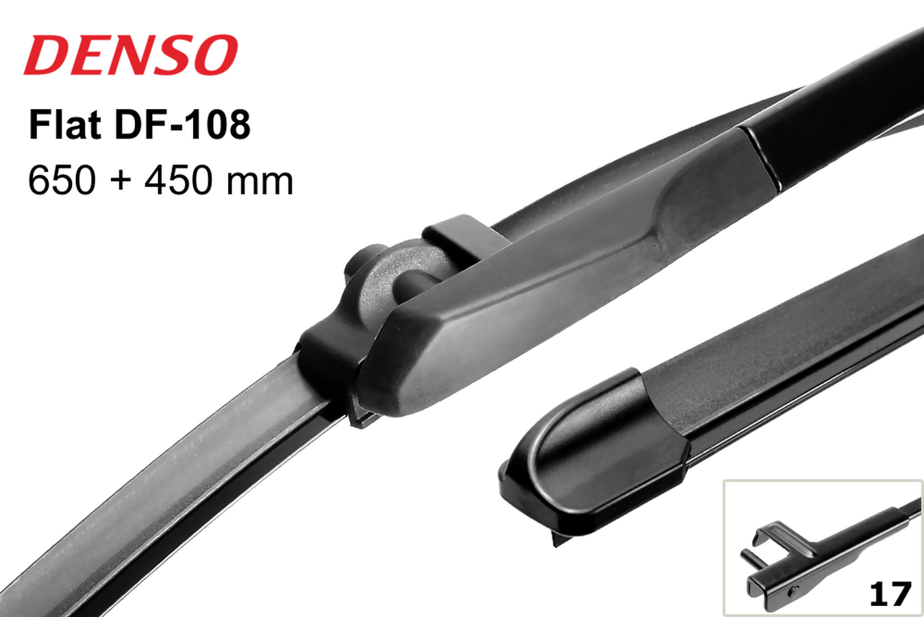 Щетки стеклоочистителя  DENSO DF-108 комплект 650мм/26 и 450мм/18 (бескаркасные)