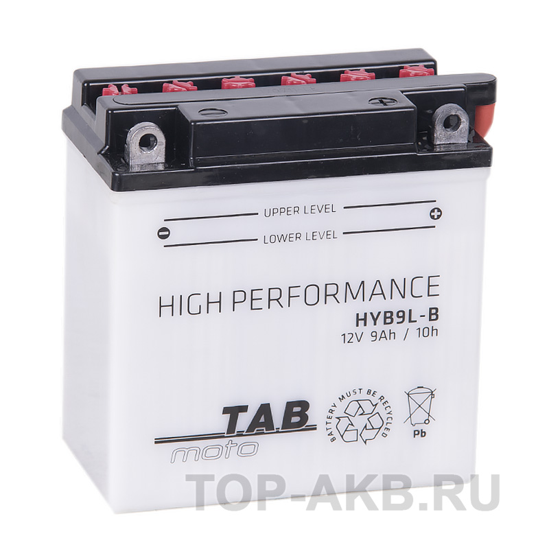 Мото аккумулятор TAB Moto High performance HYB9L-B 12V 9Ah 130A (135х75х139) обр. пол. сухоз.