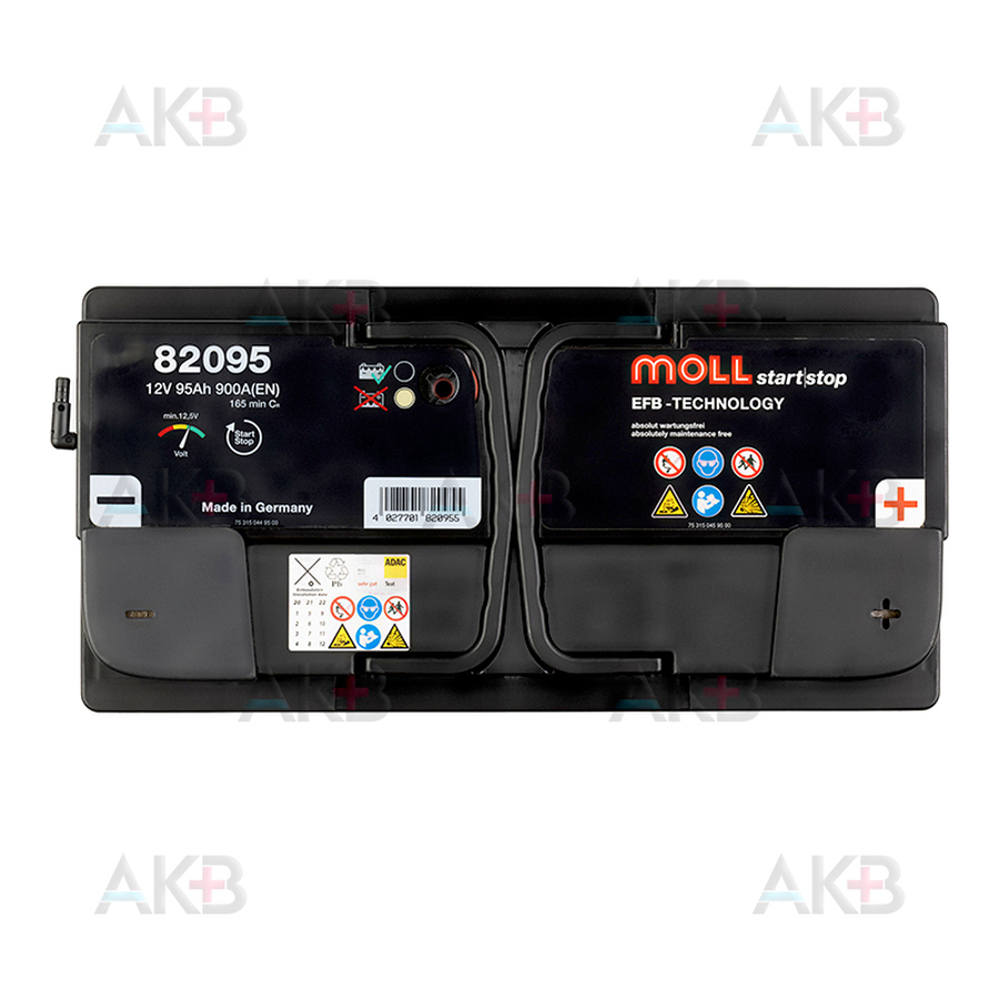 Автомобильный аккумулятор Moll EFB 95R Start-Stop 900A 353x175x190