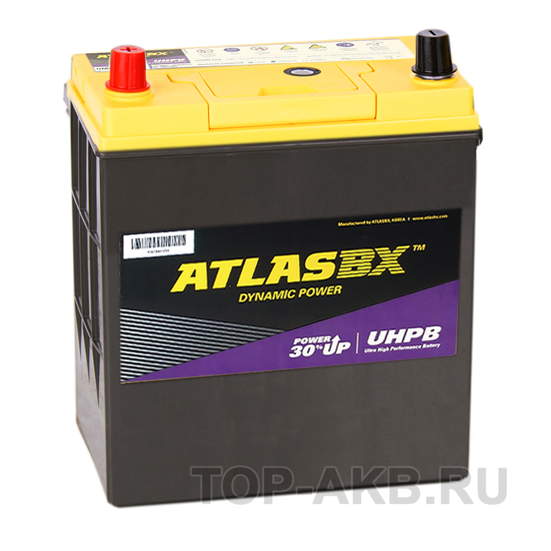 Автомобильный аккумулятор Atlas UHPB UMF 55B19R (45L 390A 187x127x225)