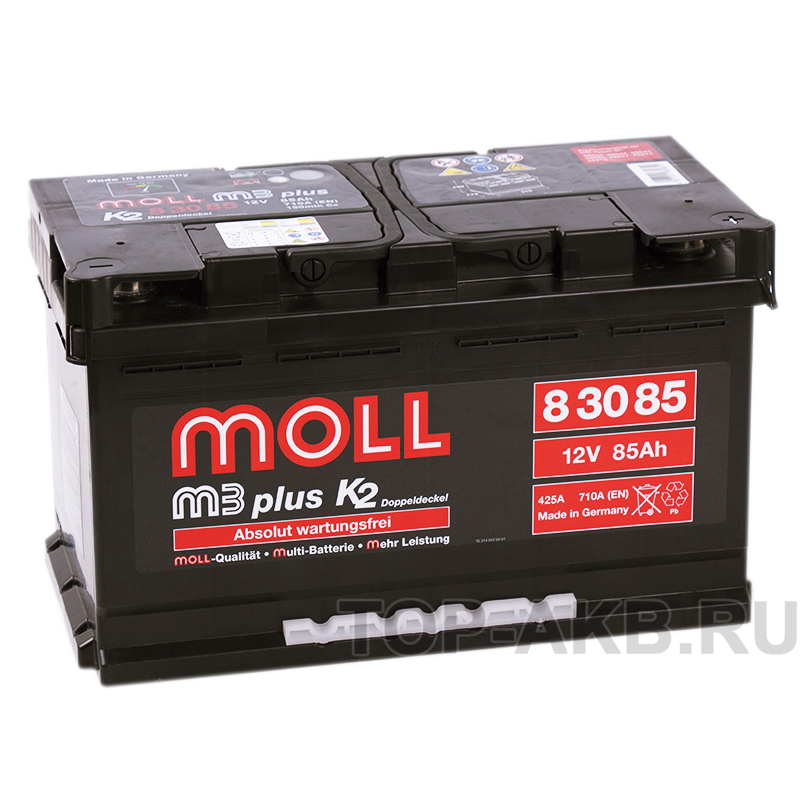 Автомобильный аккумулятор Moll M3plus 85R 710A 315x175x190