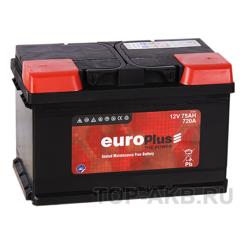 Автомобильный аккумулятор Europlus 75R низкий (720A 278x175x175)