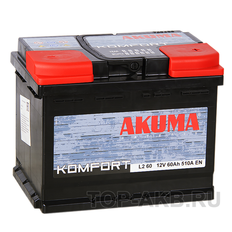 Автомобильный аккумулятор Akuma Komfort 60R 510A (242x175x190)