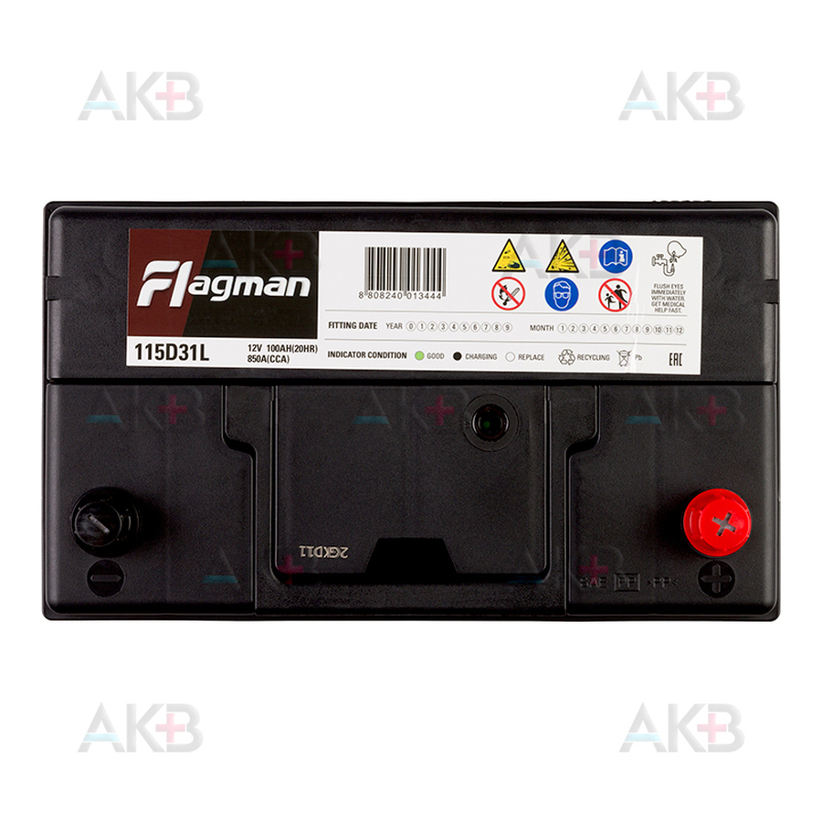 Автомобильный аккумулятор Flagman 115D31L 100R 850A 302x172x220