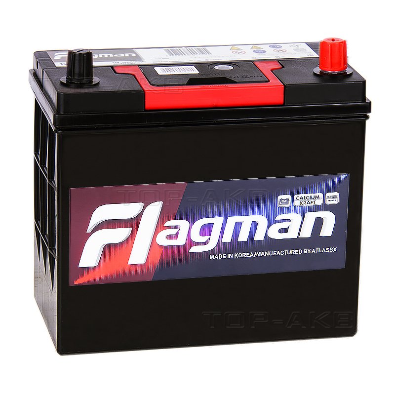 Автомобильный аккумулятор Flagman 65B24L 52R 480A 232x127x220