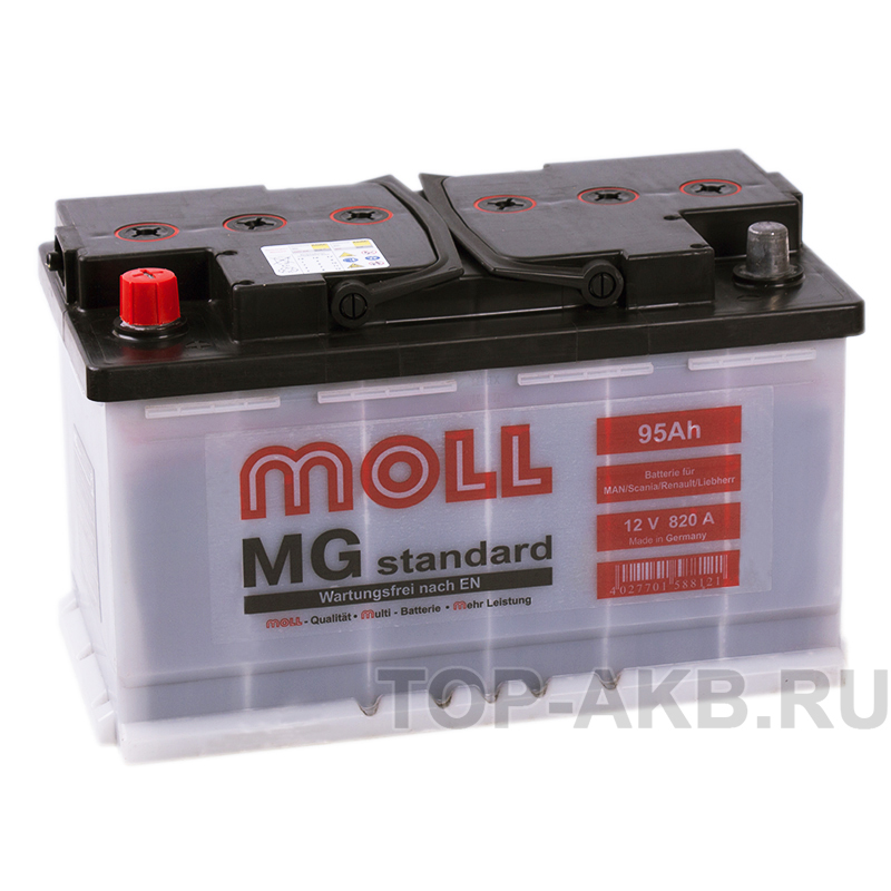 Автомобильный аккумулятор Moll MG Standard 95L 820A 315x175x190