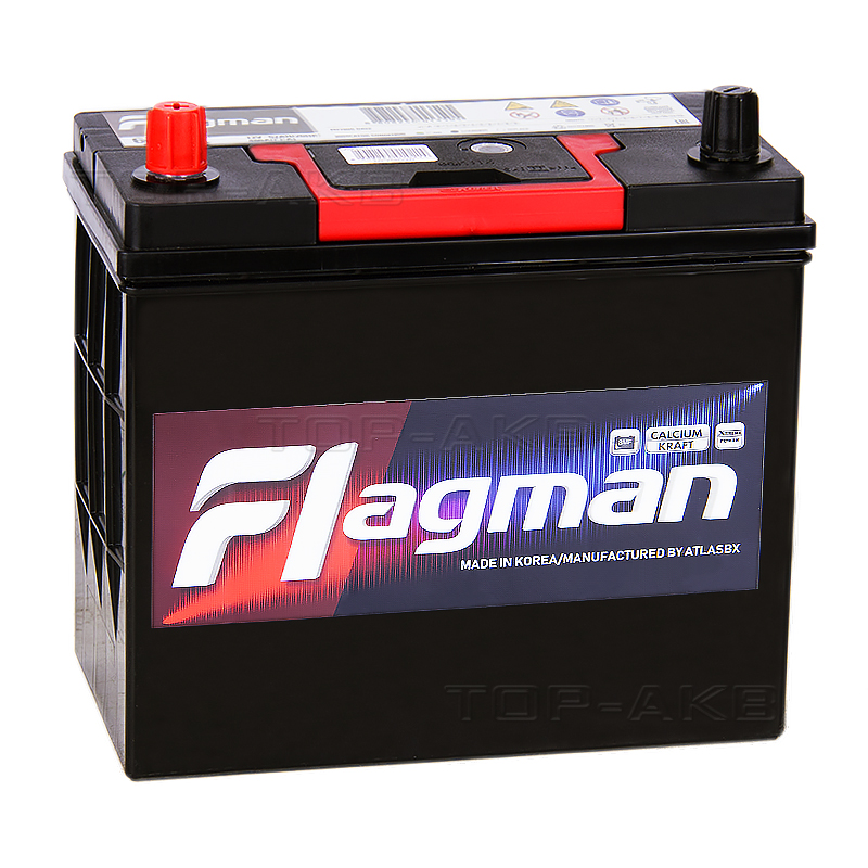 Автомобильный аккумулятор Flagman 65B24R 52L 480A 232x127x220