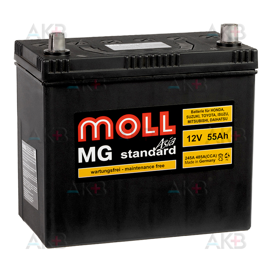Автомобильный аккумулятор Moll MG Standard Asia 65B24LS (55R 485A 229x120x220)