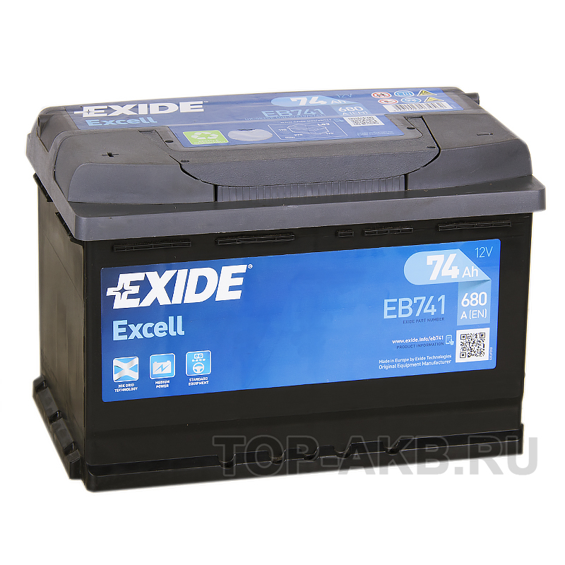 Автомобильный аккумулятор Exide Excell 74L (680A 278x175x190) EB741