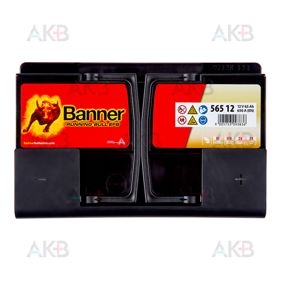 Автомобильный аккумулятор Banner Running Bull EFB Start-Stop (565 12) 65R 660A 278х175х175