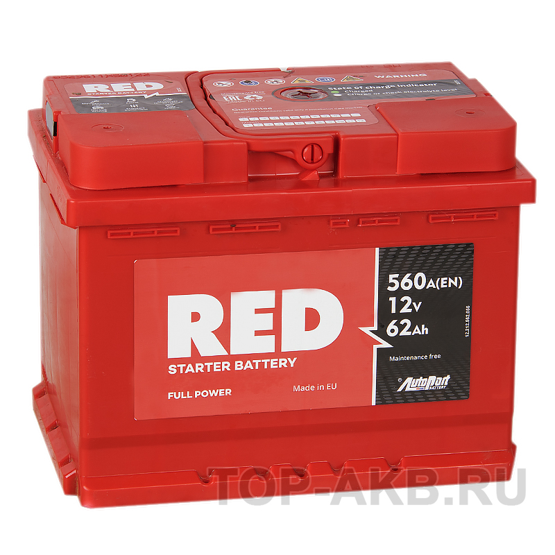 Автомобильный аккумулятор Red 62R 560A 242x175x190