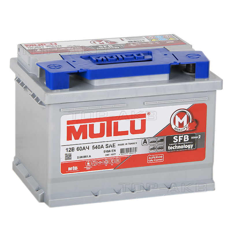 Автомобильный аккумулятор Mutlu Mega Calcium 60L 510A 242x175x190 (SFB M2)