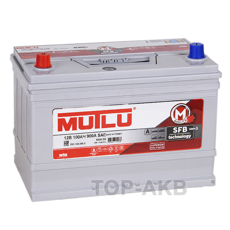 Автомобильный аккумулятор Mutlu 115D31FR 100L 850A (306x175x225)
