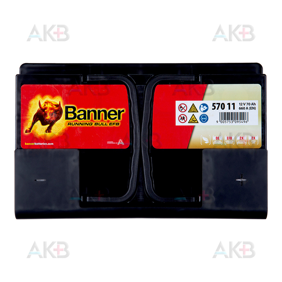 Автомобильный аккумулятор Banner Running Bull EFB Start-Stop (570 11) 70R 660A 278х175х190