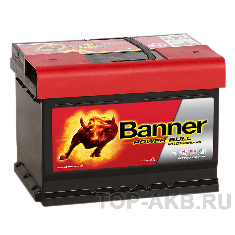 Автомобильный аккумулятор BANNER Power Bull Pro (63 42) 63R низкий 600A 242x175x175