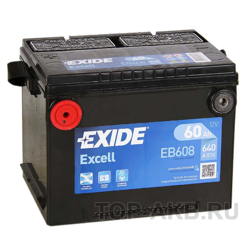 Автомобильный аккумулятор Exide Excell 60L (640A 230x180x184) EB608