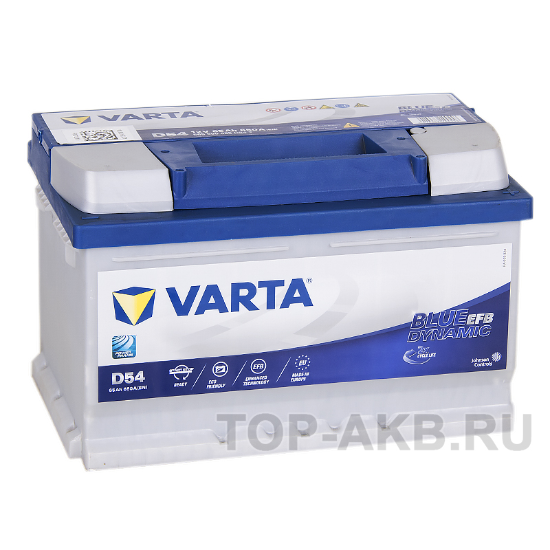 Автомобильный аккумулятор Varta Blue Dynamic D54 (65R 650A 278x175x175) EFB Start-Stop