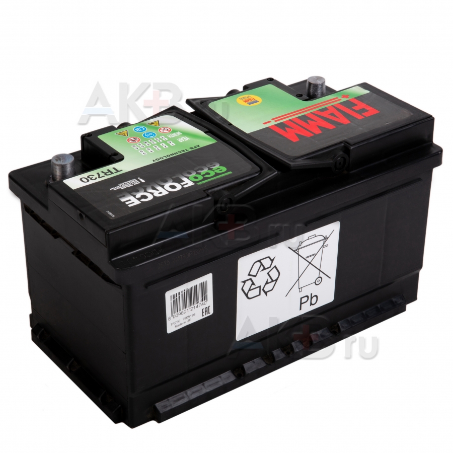 Автомобильный аккумулятор Fiamm Ecoforce AFB 75R низкий 730A (315x175x175) EFB Start-Stop TR730