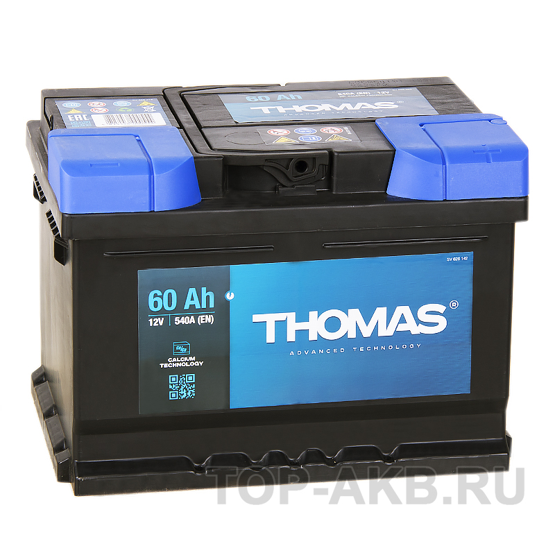 Автомобильный аккумулятор Thomas 60R низкий 540A 242x175x175
