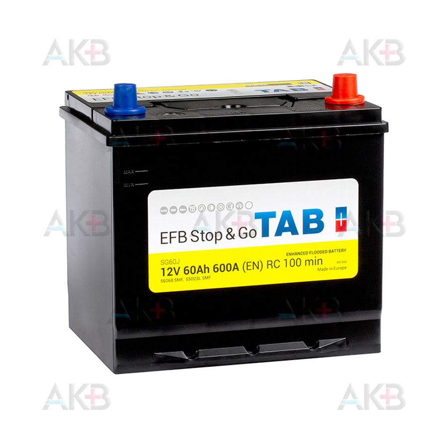 Автомобильный аккумулятор Tab EFB Stop-n-Go 60R (600A 232x173x225) 212860 56068