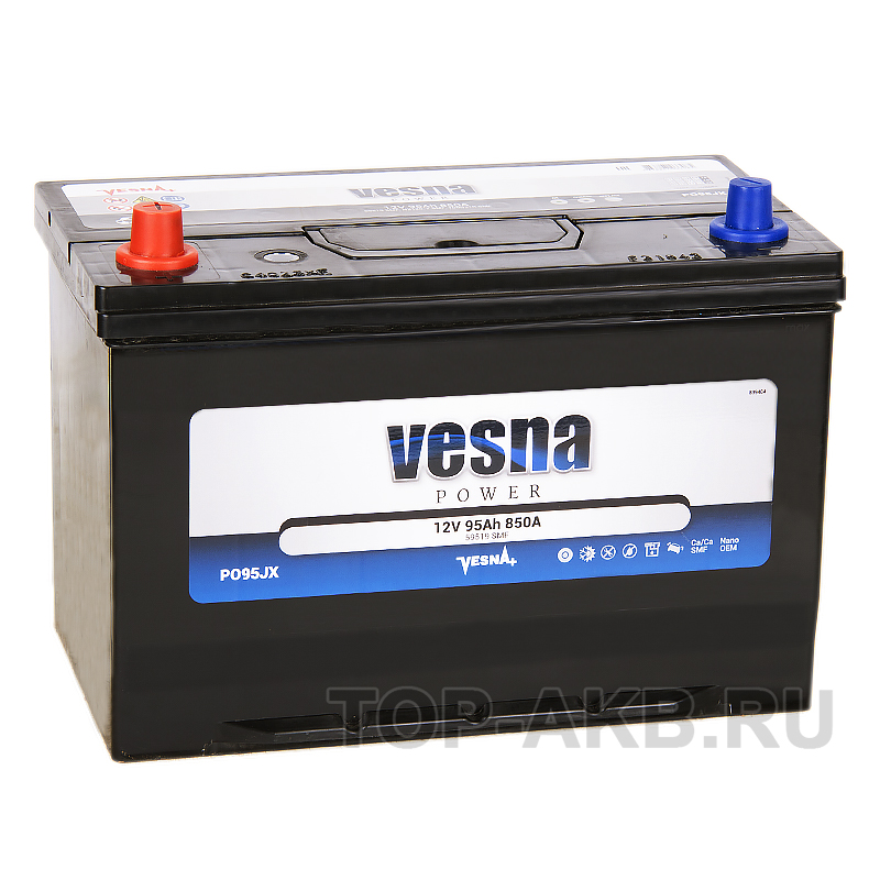 Автомобильный аккумулятор Vesna Power 95L (850A 306x173x225) 415395 59519
