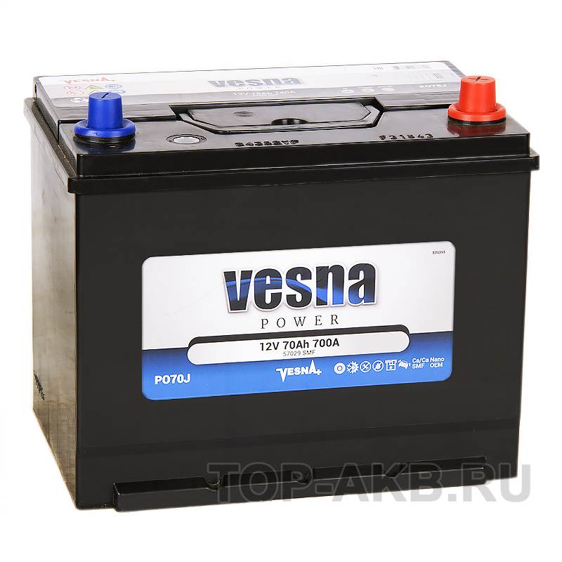 Автомобильный аккумулятор Vesna Power 70R (700A 261x173x225) 415270 57029