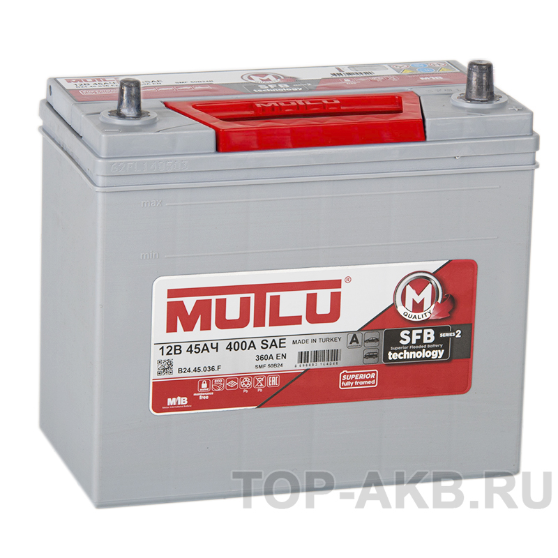 Автомобильный аккумулятор Mutlu Calcium Silver 55B24L 45R 360А (238x129x227) SMF M2