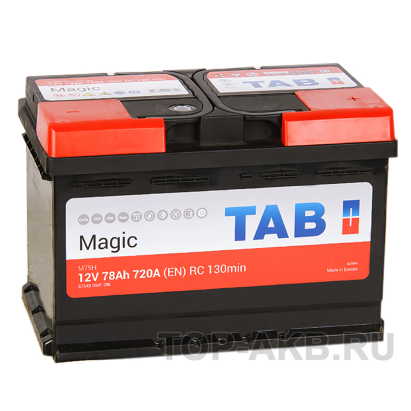 Автомобильный аккумулятор Tab Magic 78R (720A 278x175x190) 189080 57549