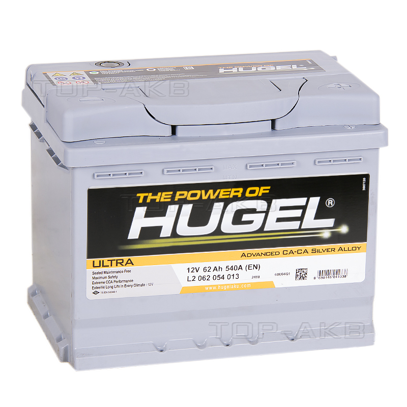 Автомобильный аккумулятор Hugel Ultra 62R 540A (242x175x190) L2 062 054 013