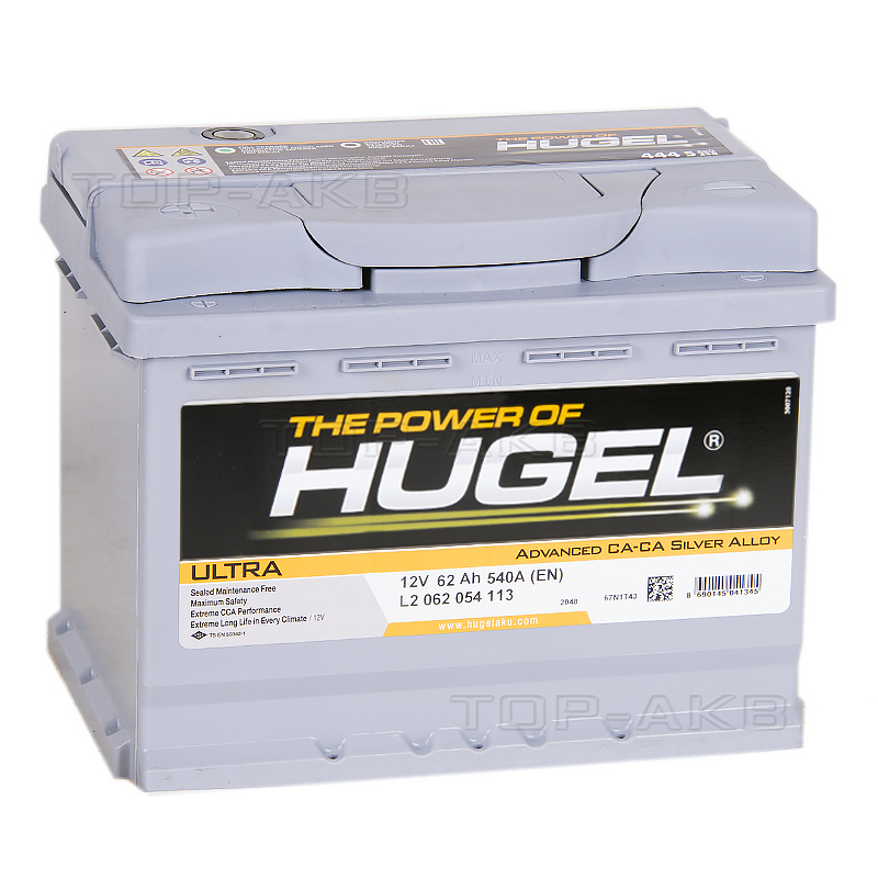 Автомобильный аккумулятор Hugel Ultra 62L 540A (242x175x190) L2 062 054 113