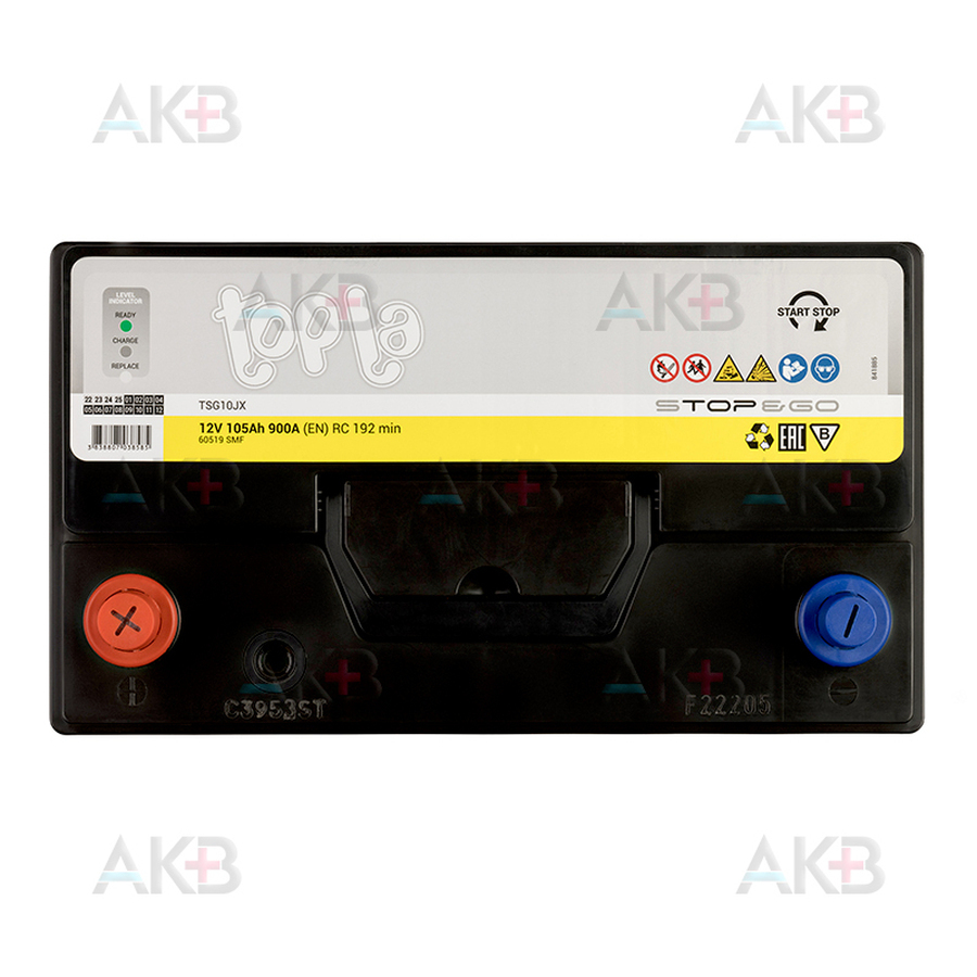 Автомобильный аккумулятор Topla EFB Stop-n-Go 105L (900A 306x173x225) 112105 60519