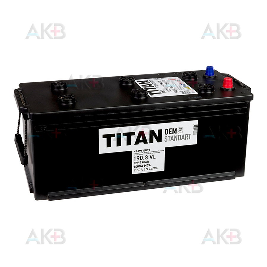 Автомобильный аккумулятор Titan Standart 190 евро 1150А 513x223x223