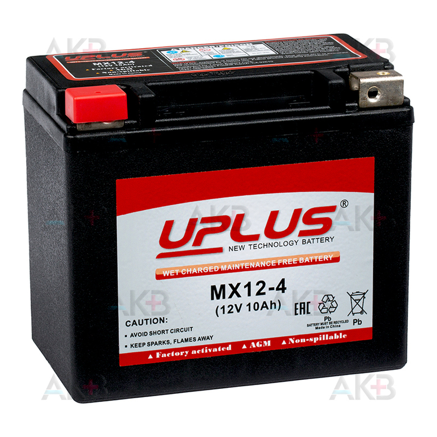 Мото аккумулятор Uplus MX12-4 12V 10Ah 180А прям. пол. (150x87x130) Power Sport