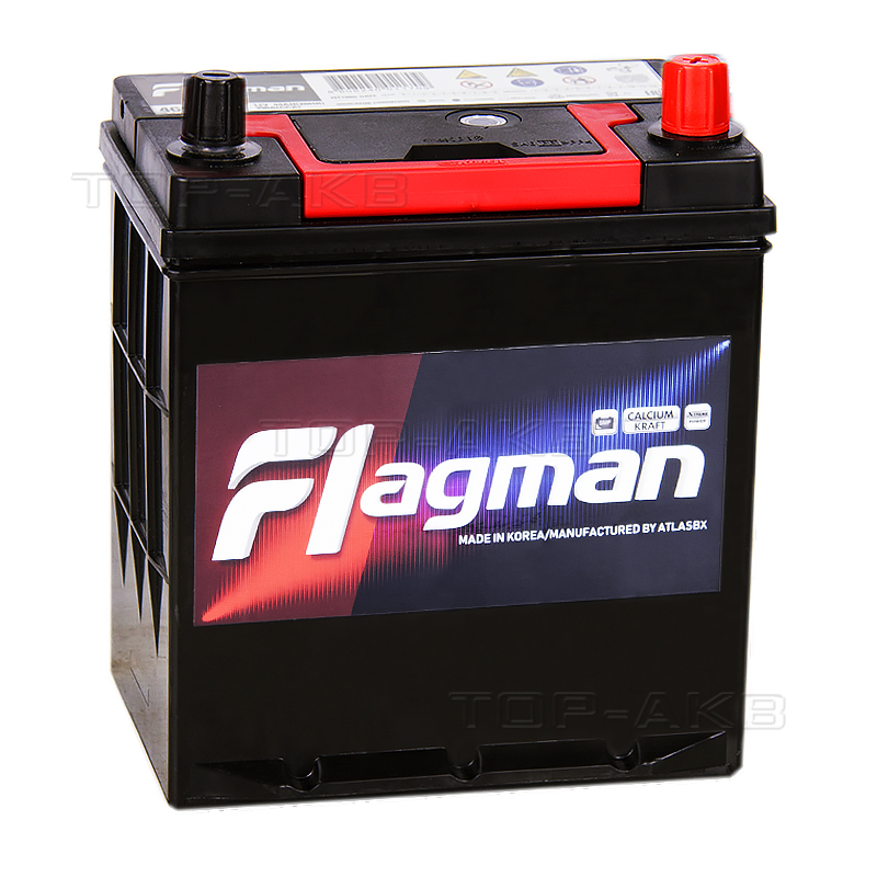 Автомобильный аккумулятор Flagman 46B19L 44R 400A 186x127x220